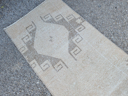 Geometric Hallway Rug 2x7: Handmade Anatolian Wool Runner