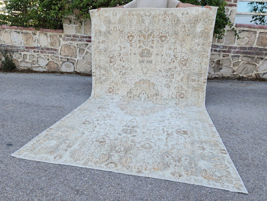 Neutral Rug 5x9, Vintage Medallion Design Carpet, Rustic Home Decor