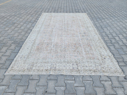 6x10 Turkish Rug, Boho Home Decor, Faded Pink Neutral Carpet