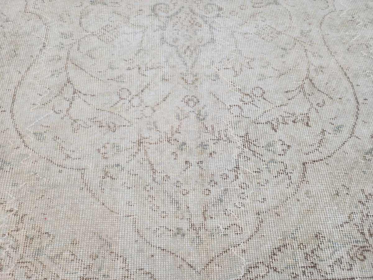 5x9 Neutral Area Rug, Rustic Wool Decor, Living Room Muted Decor