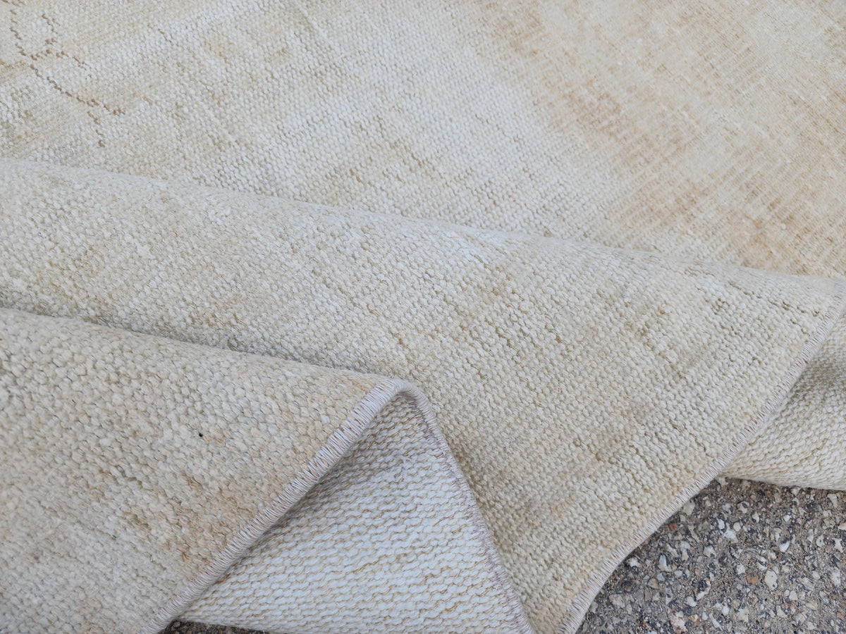 2x9 Neutral Wool Runner Rug, Handcrafted Hallway & Entryway Accent