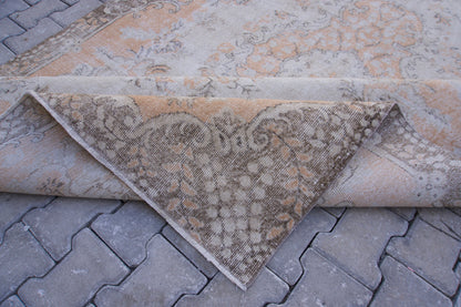 6x10 Vintage Turkish Oushak Rug: Handwoven Wool & Cotton