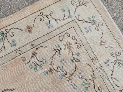 6x9 Neutral Turkish Rug, Hand Made Area Carpet, Bohemian Living Room Decor