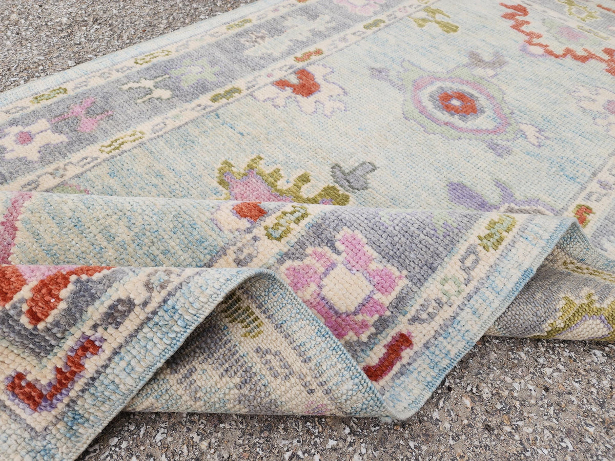 3x6 Oushak Rug: Pastel Turkish Wool Runner, Boho Hallway Rug