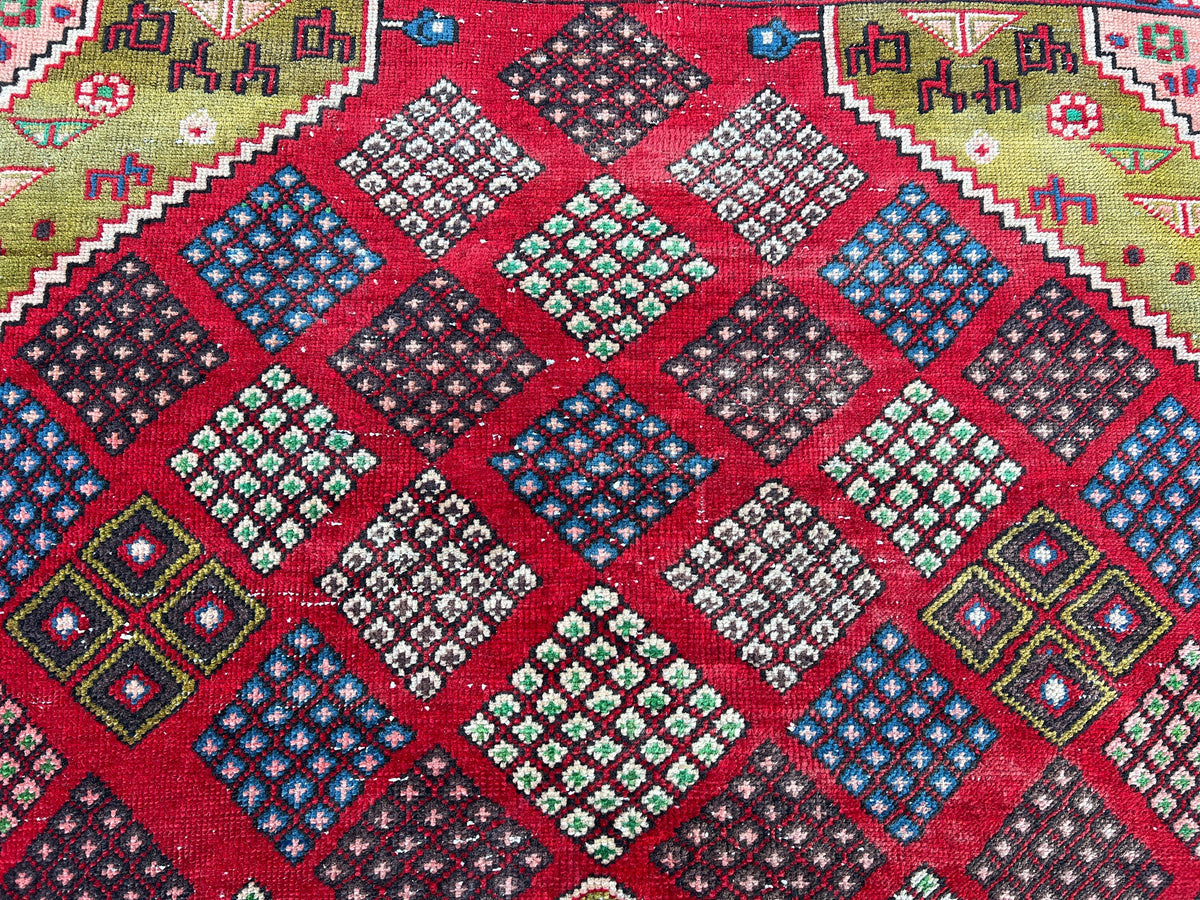 4x6 Vintage Oushak Rug: Handmade Turkish Small Rug