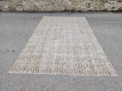 Oushak Area Rug 6x10, Turkish Hand Made Carpet, Oriental Boho Decor