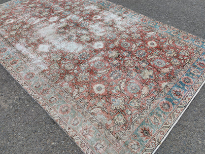 Handwoven Turkish Oushak Rug 5x8: Wool & Cotton Bohemian Decor