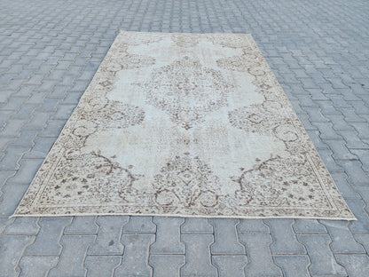 Dining Room Rug 6x10, Turkish Hand Knotted Carpet, Living Room Boho Decor