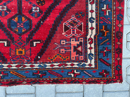 4x6 Vintage Oushak Rug: Turkish Wool Area Rug