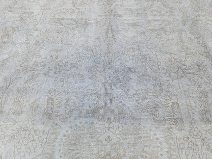 9x12 Muted Rug, Gray ad Beige Up Cycled Wool, Living Room Bohemian Decor