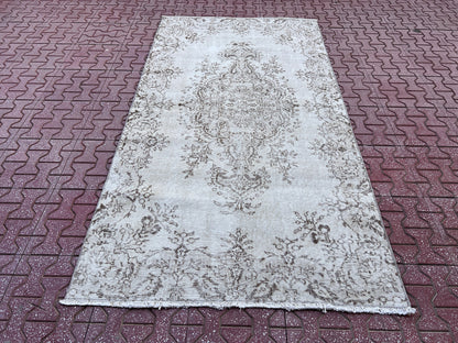 Handwoven Turkish Oushak Rug: Wool & Cotton Blend, Isparta Design