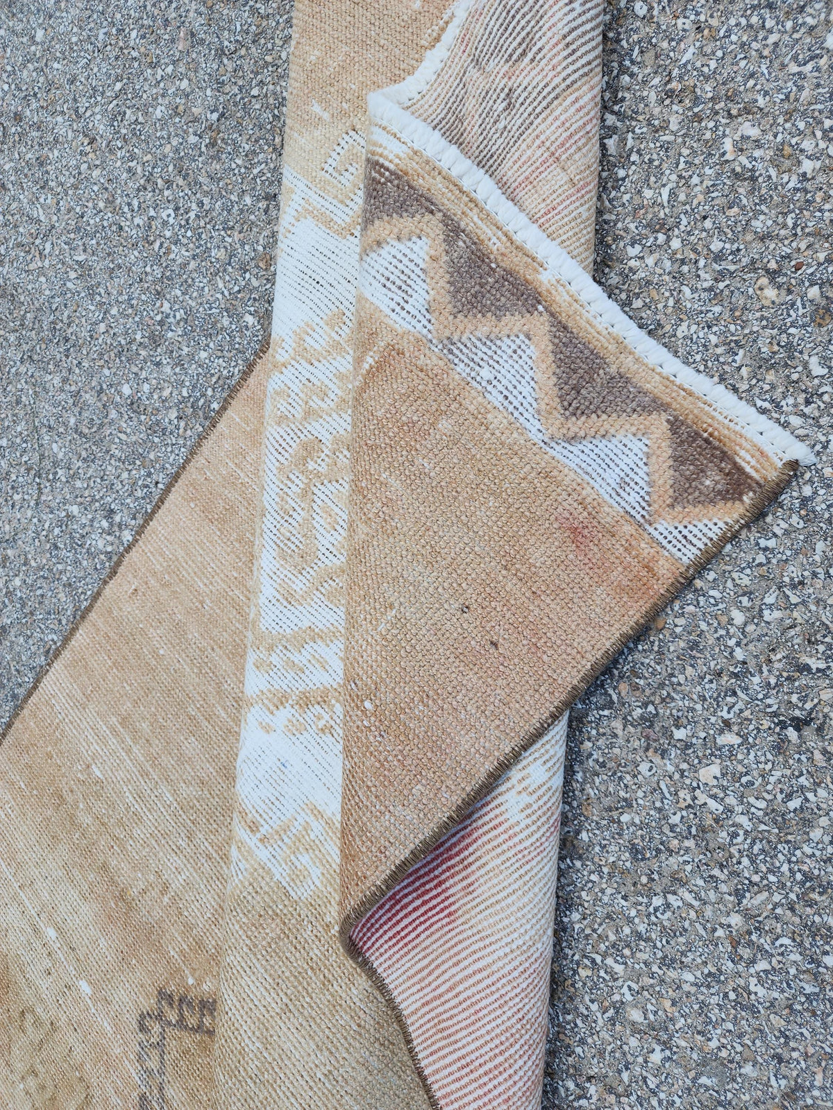 3x12 Brown Turkish Runner Rug: Neutral Geometric Farmhouse Style