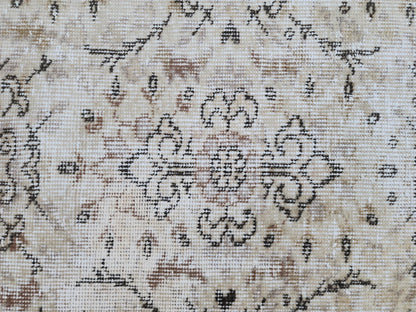 Vintage Rug 5x9, Turkish Hand Knotted, Muted Neutral Area Rug, Handmade Anatolian