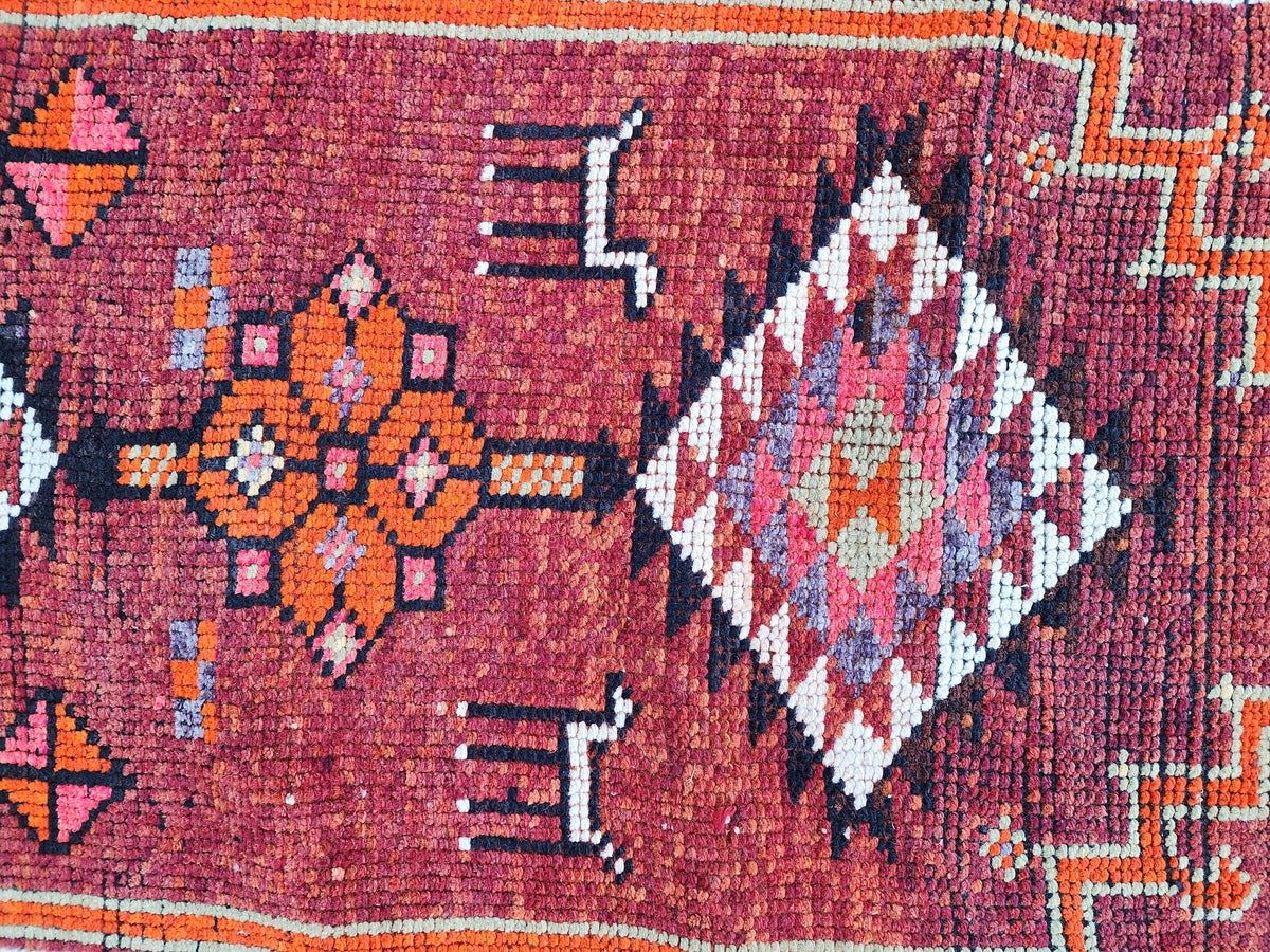 Stair Soft Runner 2.7x14.2 ft, Turkish Wool Hand Knotted Up Cycled Wool, Home Rustic Decor