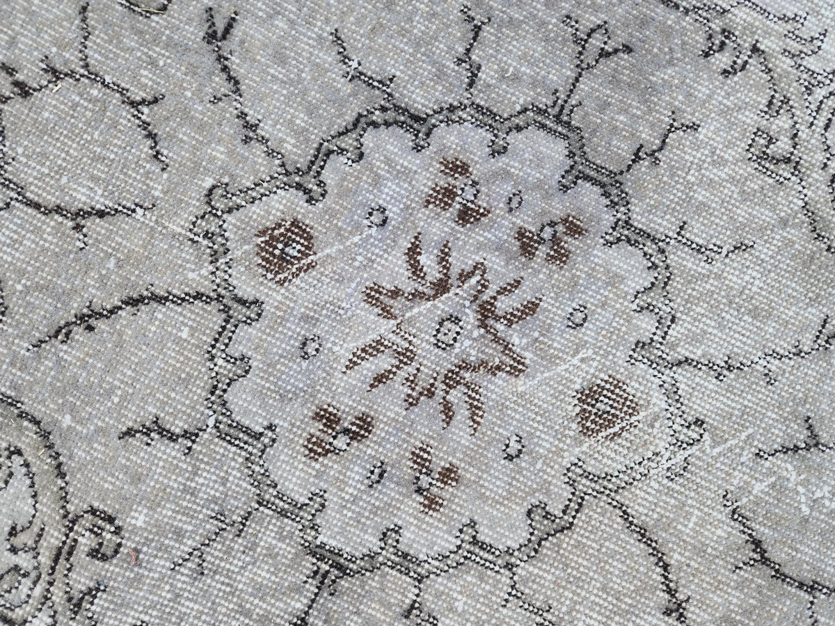 Gray Hand Made Rug 6x9, Oushak Turkish Area Carpet, Living Room Decor