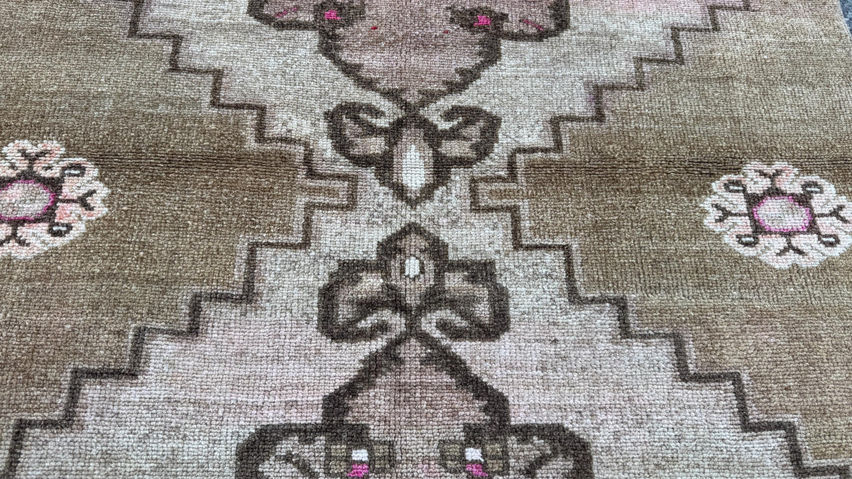 4x12 Natural Wool Runner Rug, Hand Made Rustic Decor, Up Cycled Wool