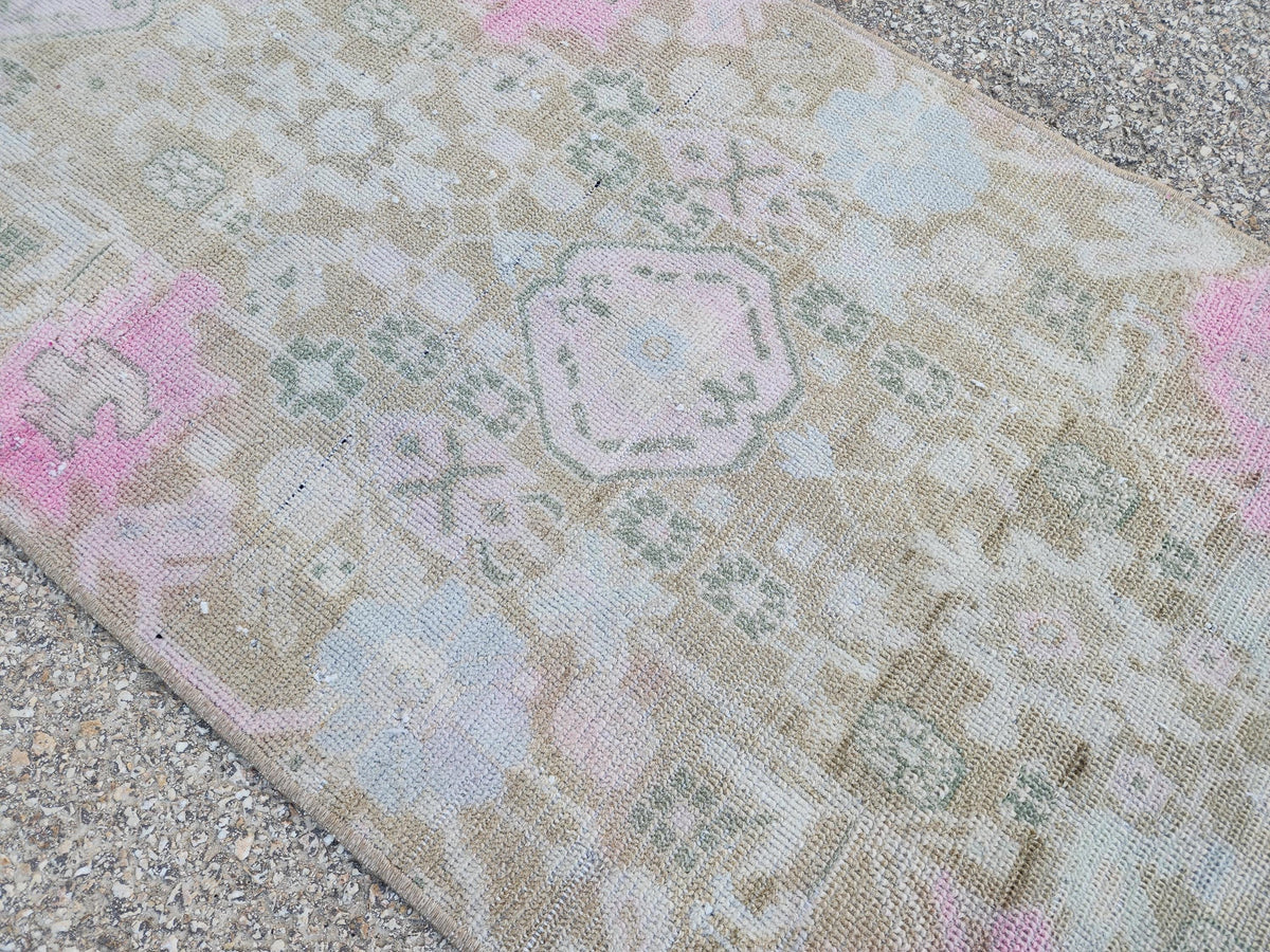 Handmade Wool Runner Rug 2x9: Neutral Farmhouse Boho Decor