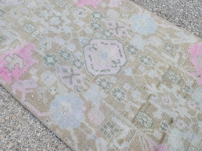 Handmade Wool Runner Rug 2x9: Neutral Farmhouse Boho Decor