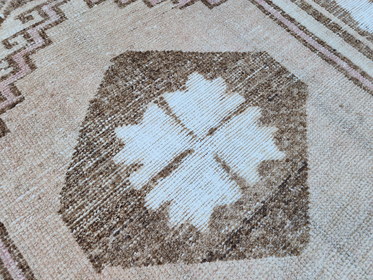 Neutral Runner Rug 3x13: Neutral Boho Hallway Decor, Up Cycled Wool