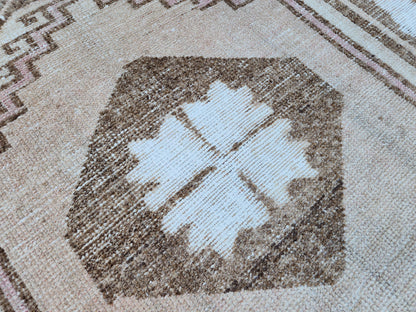 Neutral Runner Rug 3x13: Neutral Boho Hallway Decor, Up Cycled Wool