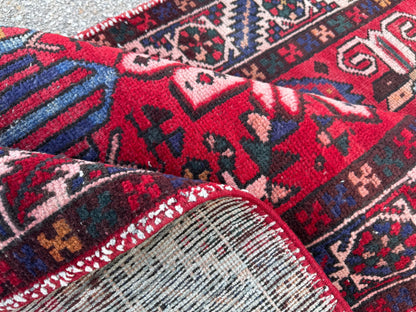 Handmade 3x12 Natural Runner Rug: Boho Hallway Decor, Persian Design