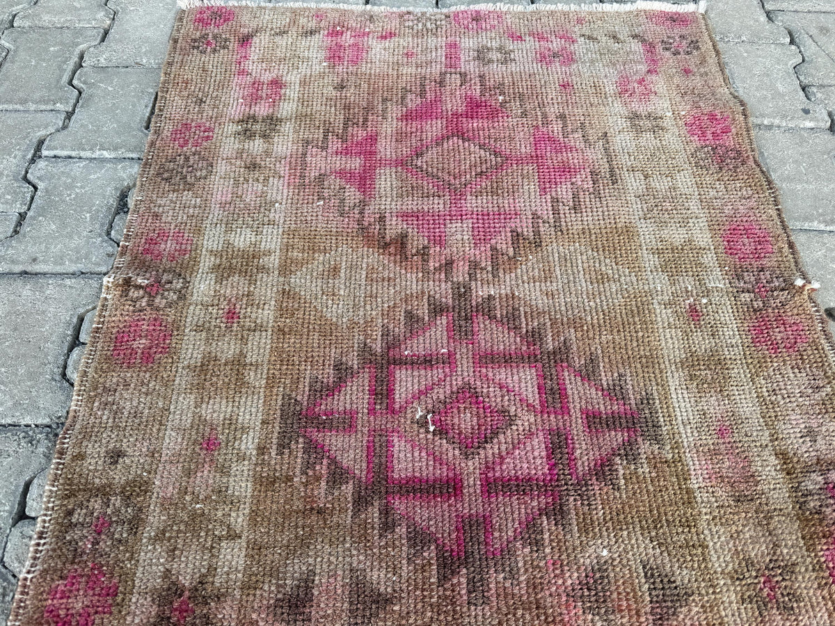 3x11 Handwoven Turkish Wool Runner Rug: Hallway, Bohemian Decor