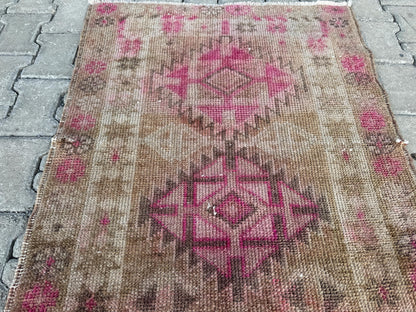 3x11 Handwoven Turkish Wool Runner Rug: Hallway, Bohemian Decor