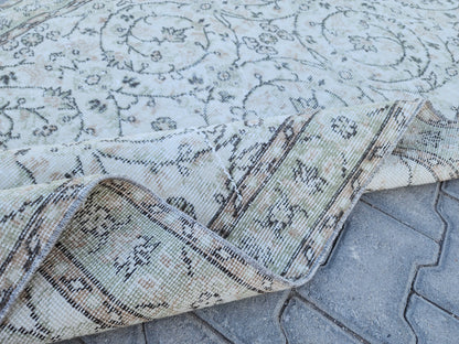 Handwoven Turkish Oushak Rug 4x7: Wool & Cotton Blend