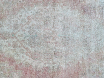 Handwoven Oushak Rug 3x6: Bohemian Turkish Wool Rug