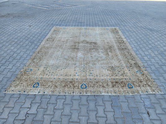 Beige Brown Vintage Rug 10x12 ft - sku1268