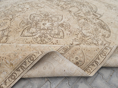 Neutral Vintage Large Rug 9x12 ft - skua201