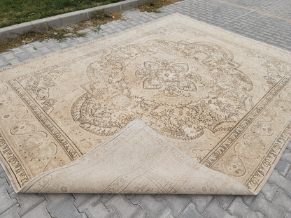 Neutral Vintage Large Rug 9x12 ft - skua201