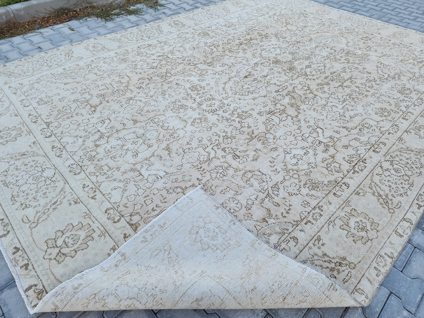 Vintage Large Wool Rug 10x13 ft - skua212