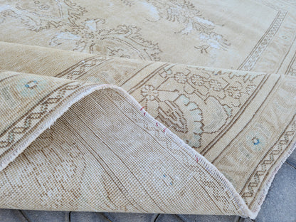 Vintage Wool Neutral Large Rug 9x12 ft - skua218