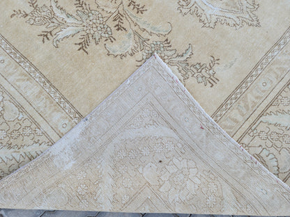 Vintage Wool Neutral Large Rug 9x12 ft - skua218