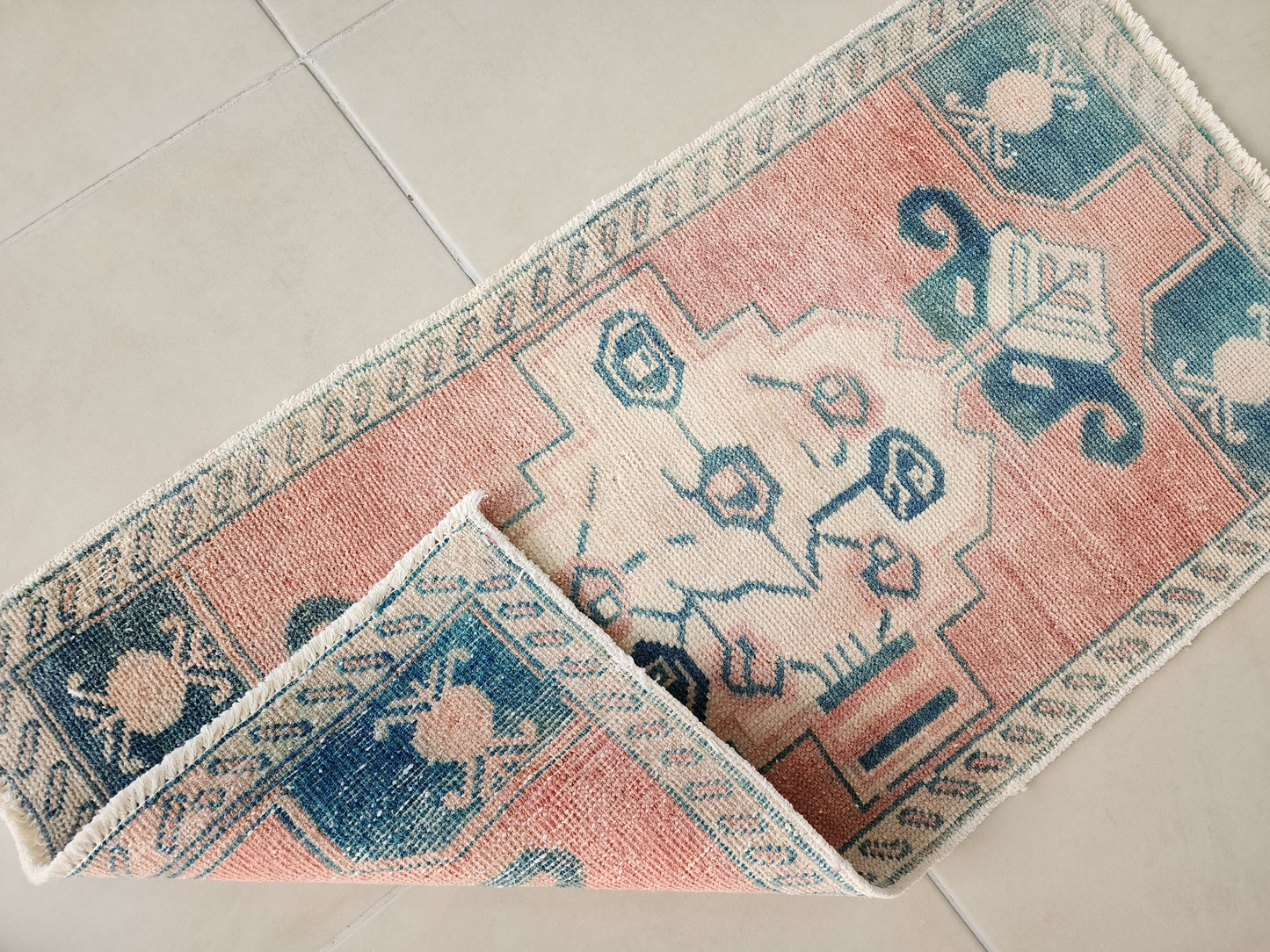 Wool Turkish Rug, Mini Doormat 2x3 ft - skuy74