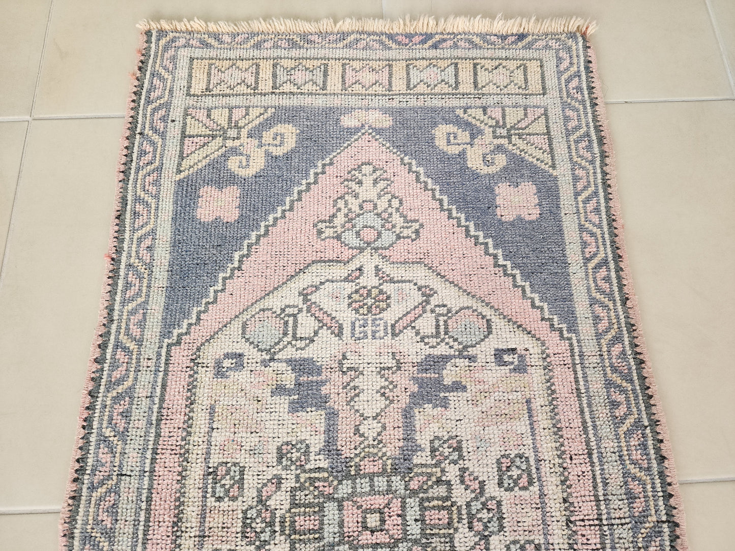 Turkish Small Rug, Hand Knotted Rug 2x3 ft- skuy109