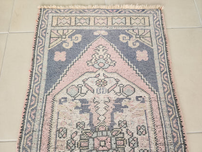 Turkish Small Rug, Hand Knotted Rug 2x3 ft- skuy109