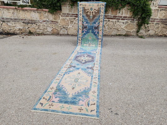 Oushak Runner Wool Rug 3x13.5 ft - sku1808