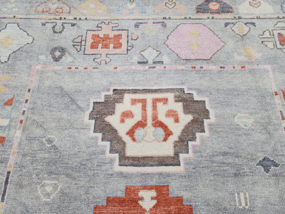 6x9 Turkish Oushak Rug – Hand Knotted Wool Rug, Light Gray Modern Oushak, Soft Color Designer Area Rug- sku1832
