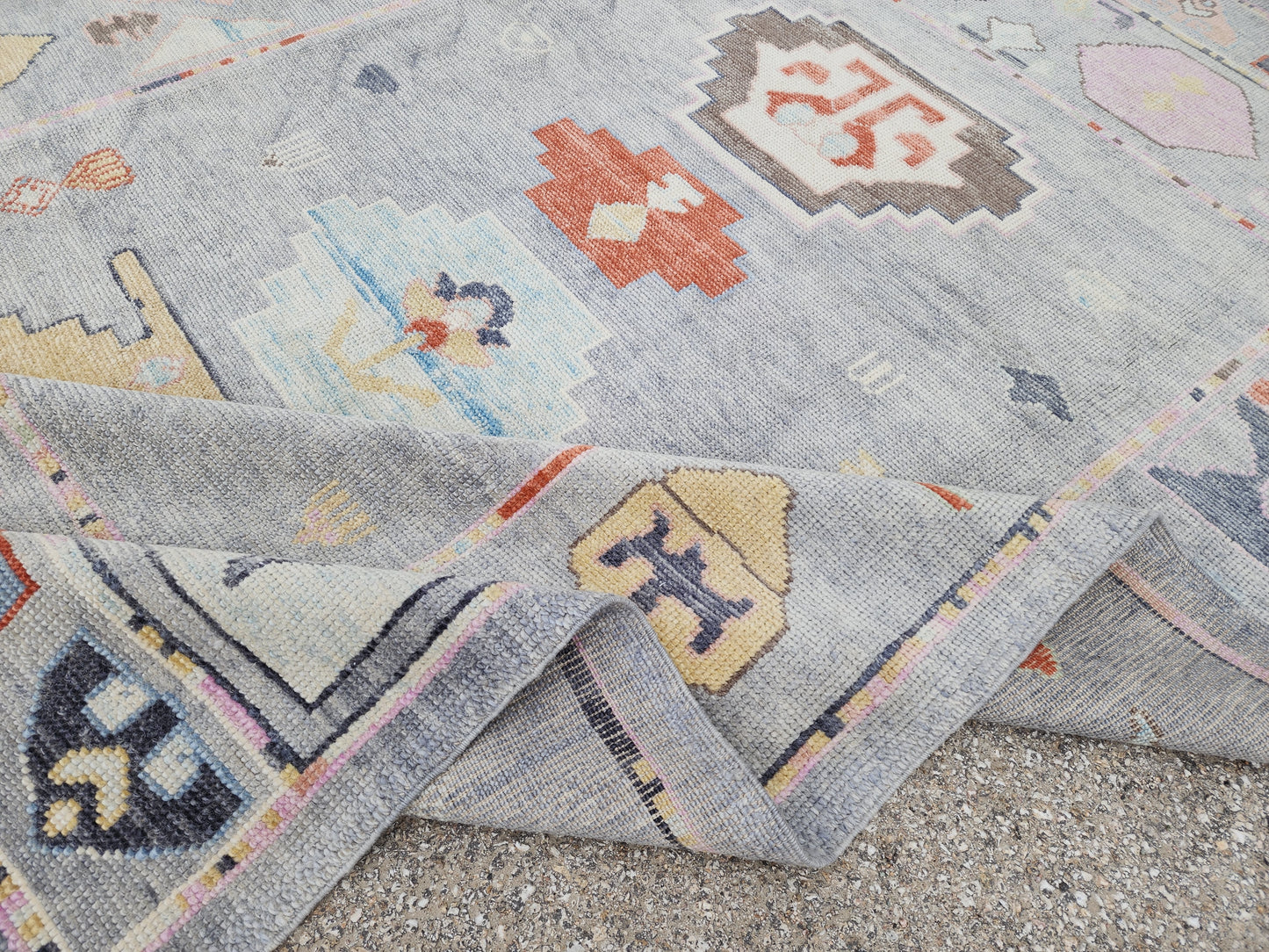 6x9 Turkish Oushak Rug – Hand Knotted Wool Rug, Light Gray Modern Oushak, Soft Color Designer Area Rug- sku1832