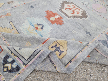 6x9 Turkish Oushak Rug – Hand Knotted Wool Rug, Light Gray Modern Oushak, Soft Color Designer Area Rug- sku1832