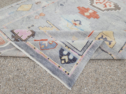 6x9 Turkish Oushak Rug – Hand Knotted Wool Rug, Light Gray Modern Oushak, Soft Color Designer Area Rug- sku1832