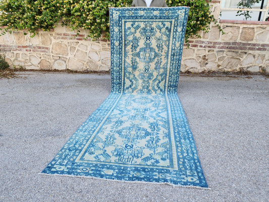 Wool Vintage Runner Rug 3x10 - sku1937