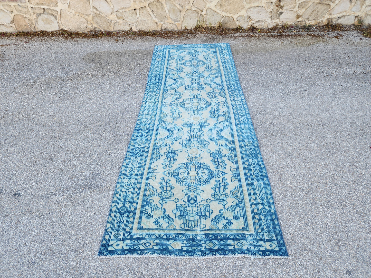 Wool Vintage Runner Rug 3x10 - sku1937