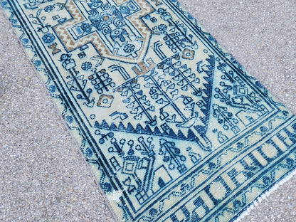 Turkish Wool Runner Rug 2x10 - sku1940