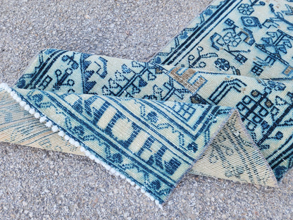 Turkish Wool Runner Rug 2x10 - sku1940