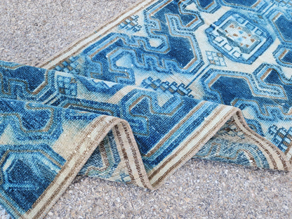 Oriental Blue Vintage Runner Rug 2x9 - sku1946