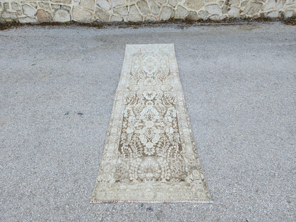 Wool Handcrafted Runner Rug 3x9 - sku1949