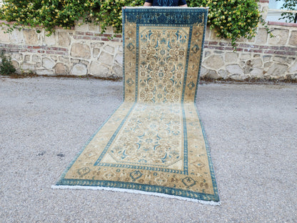 Neutral Hand Woven Runner Rug 3x9 - sku1955